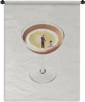 Produktbild von MuchoWow® Wandteppich Wandbehang Alkohol - Jahrgang - Schnaps 90x120 cm Tapisserie Dekoration Wandtuch - Wanddeko