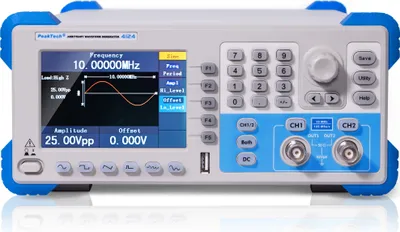 Produktbild von PeakTech P 4124 - 2-Kanal Arbitär Signalgenerator  1 µHz - 10 MHz  mit TFT-Anzeige