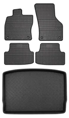 Produktbild von Gummimatten + Kofferraumwanne für Volkswagen Golf VII ab 2012 (Schrägheck, oberer Ladeboden) – Schwarz, passgenau – Wielganizator SolidPRO