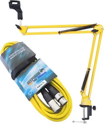 Immagine prodotto di keepdrum NB35 YW braccio articolato con cavo microfonico giallo