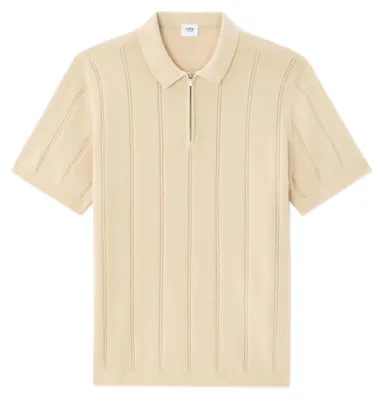 Produktbild von Celio Herren Poloshirt Nedude, Kurzarm, Reißverschluss-Polokragen, Streifeneffekt, reguläre Passform, Größe S