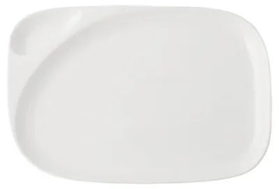 Produktbild von H&h Teller rechteckig aus Porzellan, 31,5x21,5 cm, weiß