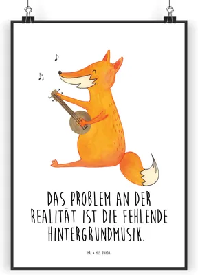 Produktbild von Mr. & Mrs. Panda Poster Fuchs Gitarre DIN A5 - Weiß - Geschenk, Wanddekoration, Füchse, wanddeko, Sänger, Singen, Sängerin, Kunstdruck, Musik, Wandbild, drucke, Bild