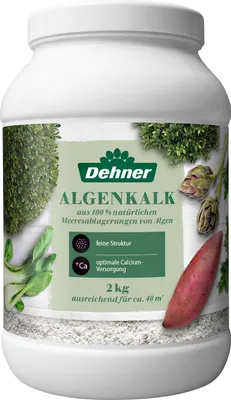 Dehner Algenkalk, hochwertiger Dünger zur Blattdüngung / Bodendüngung, aus 100 % natürlichen Meeresablagerungen, hoher Calciumgehalt, 2 kg, für ca. 40 qm