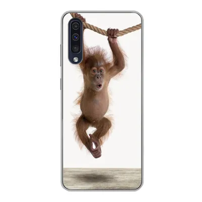 Produktbild von MuchoWow® Handyhülle Schutzhülle Hülle für Samsung Galaxy A30s Affe - Tiere - Kinder - Orang Utan - Jungen - Mädchen Silikon Softcase Handy Hülle - Karteninhaber
