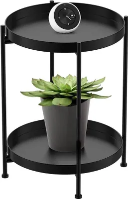 Produktbild von Famanu Beistelltisch Metall - Runde Salontafel 40 x 40 cm