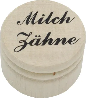 Produktbild von Milchzahndose Ø 4,5 cm, Milchzähne Dose aus Holz mit Schraubverschluß - 7006
