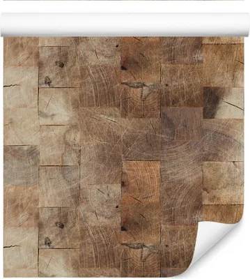 Produktbild von 10m VLIES TAPETE Rolle Holz Mosaik Holzoptik Quadrate Geometrie XXL