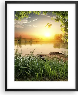 Produktbild von Gerahmtes Poster - Schwarzer Rahmen - Brücke See - 40x50 cm - Wand Bild - Wanddeko - Wandbilder - Kunstposter - Wandposter - Bilderrahmen - Bilder - Kunstdruck - Wandbild - P2BPA40x50-3914