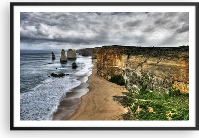 Produktbild von Gerahmtes Poster - Schwarzer Rahmen - Strand Ozean Landschaft - 91,5x61 cm - Wand Bild - Wanddeko - Wandbilder - Wandposter - Bilderrahmen - Bilder - Kunstdruck - Wandbild - P2BAA91x61-0141