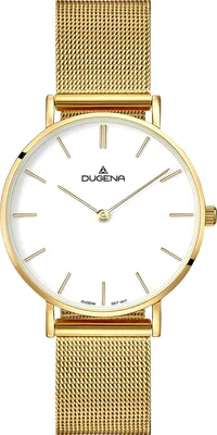 Obrázok produktu pre Dámske náramkové hodinky DUGENA 4460747, quartz, biely ciferník, puzdro z nehrdzavejúcej ocele, zafírové sklíčko, milanaise náramok z nehrdzavejúcej ocele, posuvné zapínanie, 3 tyče