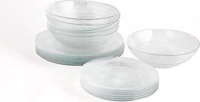 Produktbild von Geschirrspülmaschinenservice für 6 Personen, 18 Stück, 24-teilig, Opalglas, einzigartig, Standard