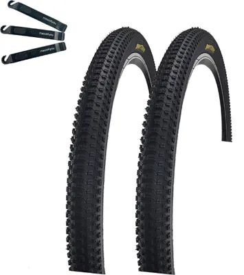Image de 2 x pneus vélo Roverstone 27,5" noir 54-584 (27,5 x 1,95) y compris démonte-pneus maxxi4you