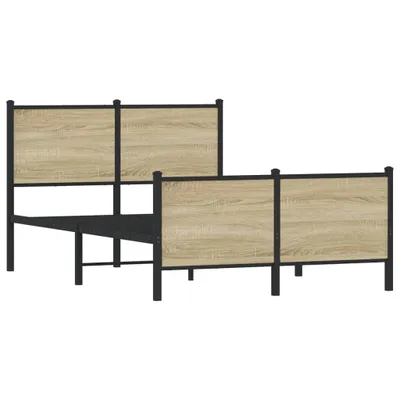 Obrázek produktu pro Kovový rám postele bez matrace dub sonoma 120 x 190 cm