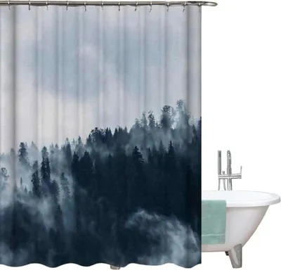 Zdjęcie produktu dla eCa ZPR22 Wodoodporna zasłona prysznicowa z motywem 3D 200 x 180 cm