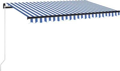 Zdjęcie produktu dla vidaXL Markiza ręcznie wysuwana 450x350 cm niebiesko-biała