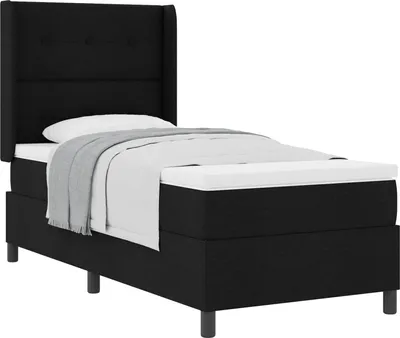 Immagine prodotto di Letto boxspring con materasso vidaXL, nero, 200 x 90 cm, tessuto
