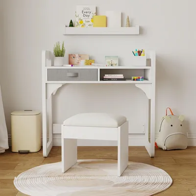 Produktbild von Kindertisch mit Stuhl und 2 Schubladen, 86 x 46 x 80 cm