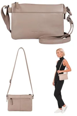 Produktbild von Umhängetasche Handtasche Mini Abendtasche Damen Leder klein Party Club Tasche Crossbody Daniel Ray Portpirie 16.1617 Taupe Beige-Grau (taupe) 39 +e