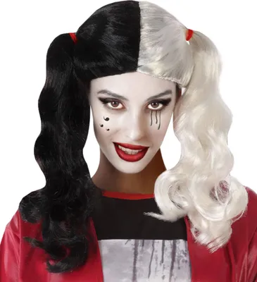 Produktbild von Assassinen-Perücke für Damen Halloween-Accessoire schwarz-weiss