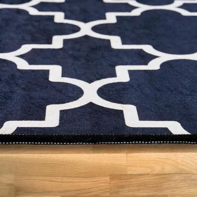 Obrázek produktu pro Moderní geometrický koberec Famanu, černobílý – 120 x 200 cm