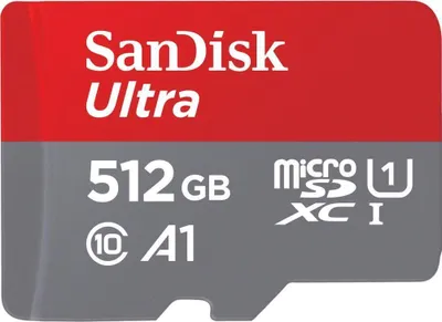 Produktbild von SanDisk microSDHC Ultra 512GB (UHS-1/Cl.10/100MB/s) + Adapter, Tablet (00215485)