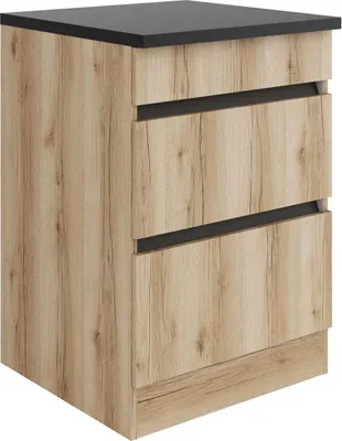 Produktbild von Küchen Schubladenunterschrank mit Arbeitsplatte Kaya U636-0+ in Wildeiche Nachbildung 60 cm breit