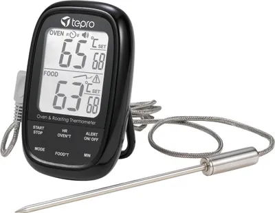 Produktbild von tepro Grillzubehör Dual-Sensor-Grillthermometer mit 2 Sensoren (1x Kerntemperatur, 1x Garraum)