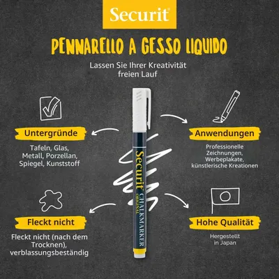 Immagine prodotto di Marcatore a gesso Securit SMALL, bianco