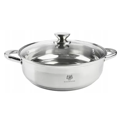 Produktbild von Großer Kochtopf 5,2L Ø28cm mit Glasdeckel – Edelstahl Topf Induktion & Gas geeignet, 5-Schicht-Boden, spülmaschinenfest, Karl Hausmann