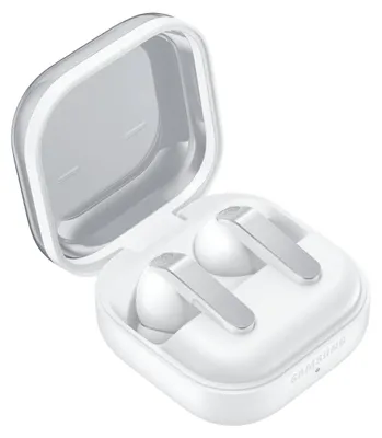 Zdjęcie produktu dla Bezprzewodowe słuchawki douszne z etui ładującym Samsung Galaxy Buds4 Pro R640, białe