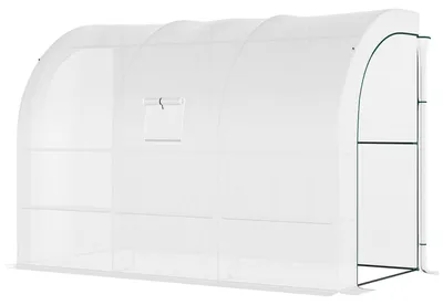 Image de Serre tunnel pour jardin - Couleur : blanc - Dimensions : 150 x 300 x 213 cm