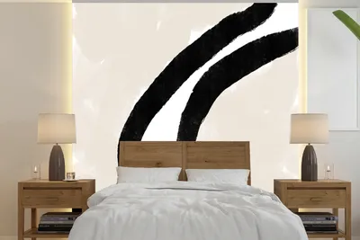 Produktbild von MuchoWow® Fototapete für Wohnzimmer oder Schlafzimmer Wandtapete Vinyl Motivtapete Abstrakt - Linie - Design - Pastell - 350x350 cm - Schlafzimmertapete