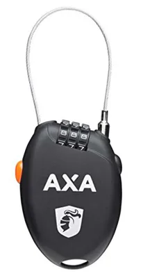 Produktbild von AXA 5011597, Kabelschloss, Schwarz, Orange, Kunststoff, Stahl, 53 mm, 1,6 mm, Platine