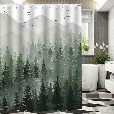 Image de Rideau de douche à motifs naturels 240 x 200 cm
