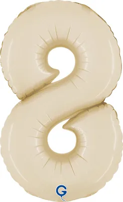 Produktbild von Mini Zahlen Folienballon 14"/36cm | Satin Cream Zahl: 8