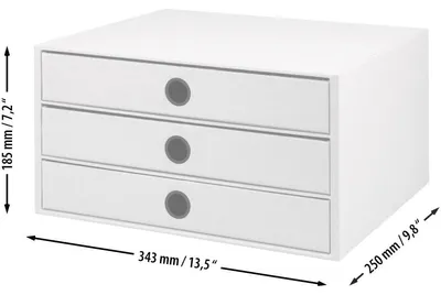 Immagine prodotto di S.O.H.O. Cassettiera A4 tripla Stone / 335 x 250 x 185 mm da 20 cm a 50 cm