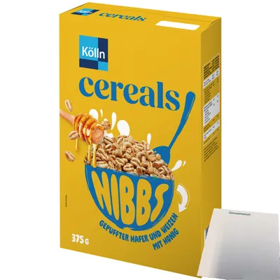 Produktbild von Kölln Cereals Nibbs Honig (375g Packung) + usy Block