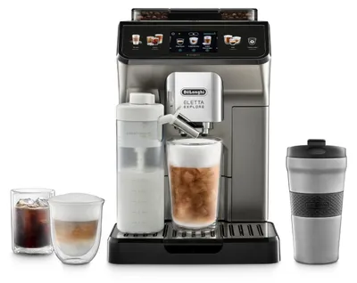 Produktbild von De’Longhi ECAM450.86.T, Kombi-Kaffeemaschine, 1,8 l, Kaffeebohnen, Eingebautes Mahlwerk, 1450 W, Titan