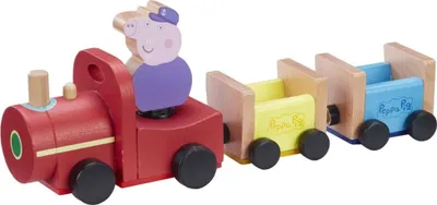 Produktbild von Peppa Wutz Holz Spielzeug - Eisenbahn (mit Opa Wutz Figur)