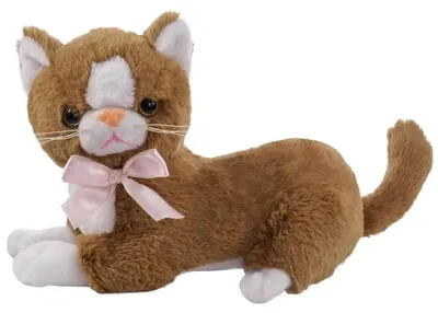 Produktbild von Braune Flico-Katze mit Schleife – Plüschtier, 34 cm