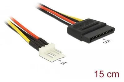 Productafbeelding van Delock 83918 Stromkabel Delock SATA 15Pin -> Floppy 4Pin St/St 0.15m