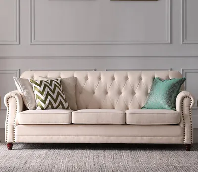 Zdjęcie produktu dla Zestaw sof 3+1 osobowa sofa z tkaniny Chesterfield zestawy grupowe kanapa sofy