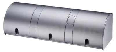 Produktbild von Thebo Aufbausteckdose 3fach Silber mit Deckel und Schalter waagerecht