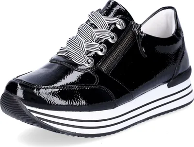 Produktbild von Remonte Damen Plateau Sneaker schwarz Lack