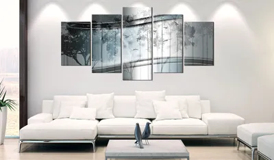 Produktbild von Modernes Wandbild b-C-0005-b-p (100x50) - 5 Teilig Bilder Fotografie auf Vlies Leinwand Foto Bild Dekoration Wand Bilder Kunstdruck BÄUME VOGEL WALD NATUR