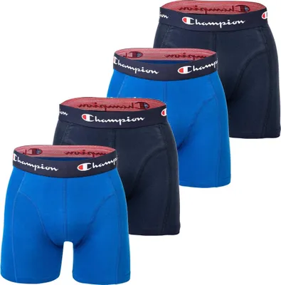 Produktbild von Champion Herren Boxershorts, 4er Pack - Baumwolle, Logobund, einfarbig Blau/Marine S
