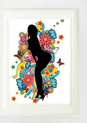 Produktbild von Schöne Frauen Gerahmtes Bild Mit Edlem Passepartout | Wand-Bilder | Im Bilderrahmen - Pop Art Mädchen IV (40 x 30 cm)