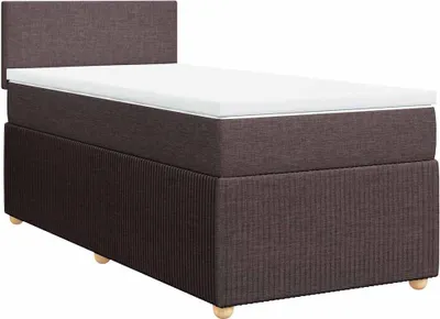 Produktbild von vidaXL Boxspringbett mit Matratze Dunkelbraun 90x190 cm Stoff