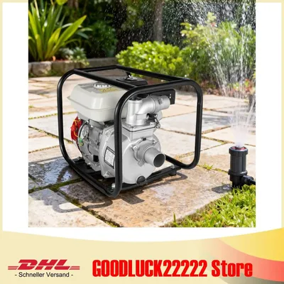 Immagine prodotto di Pompa benzina-acqua - Pompa di superficie - 6,5 CV 4 tempi - 4800 W - 5 cm ingresso/uscita - Portata elevata - Per agricoltura/irrigazione